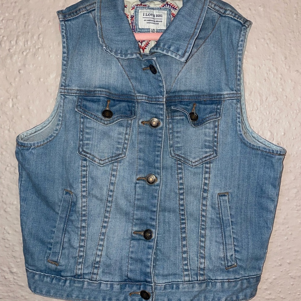 Hollister  Denim Vest with Embroidered Details